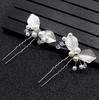 3PCS Flower Hairpin Bride Headdress for Women Pearl Mesh U-shaoped Hair Clips Fashion Girls Wedding Hair Accessories Jewelry