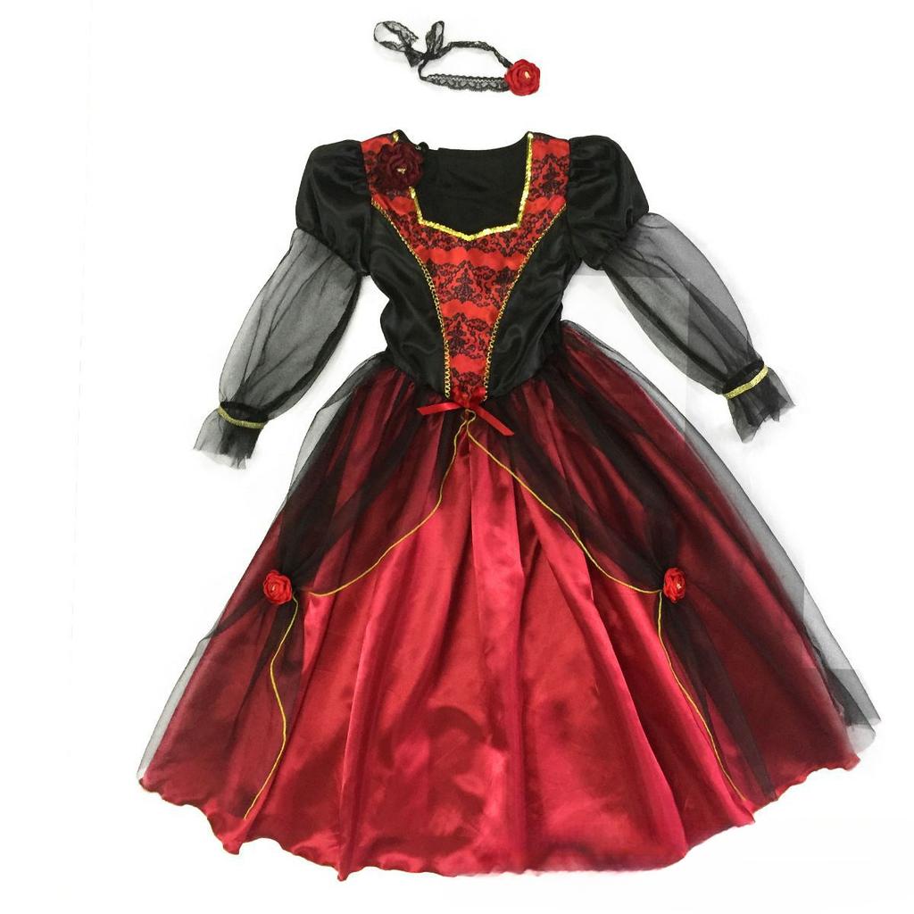 Halloween Costume Haunted House Party Game Cosplay Children Stage Show Queen Vampire Cosplay