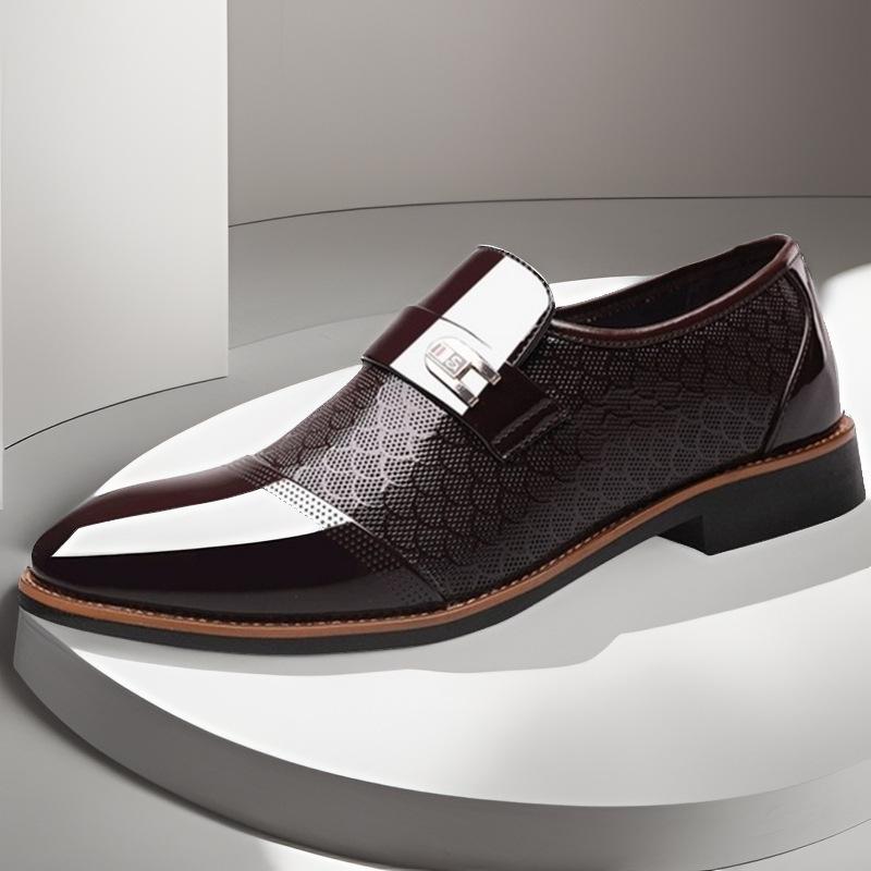 Klassische Herrenschuhe Business-Kleiderschuhe Büro Rutschfeste Lederschuhe Slipper Hochzeit Formal Oxfords PU-Leder Arbeitsschuhe Loafer