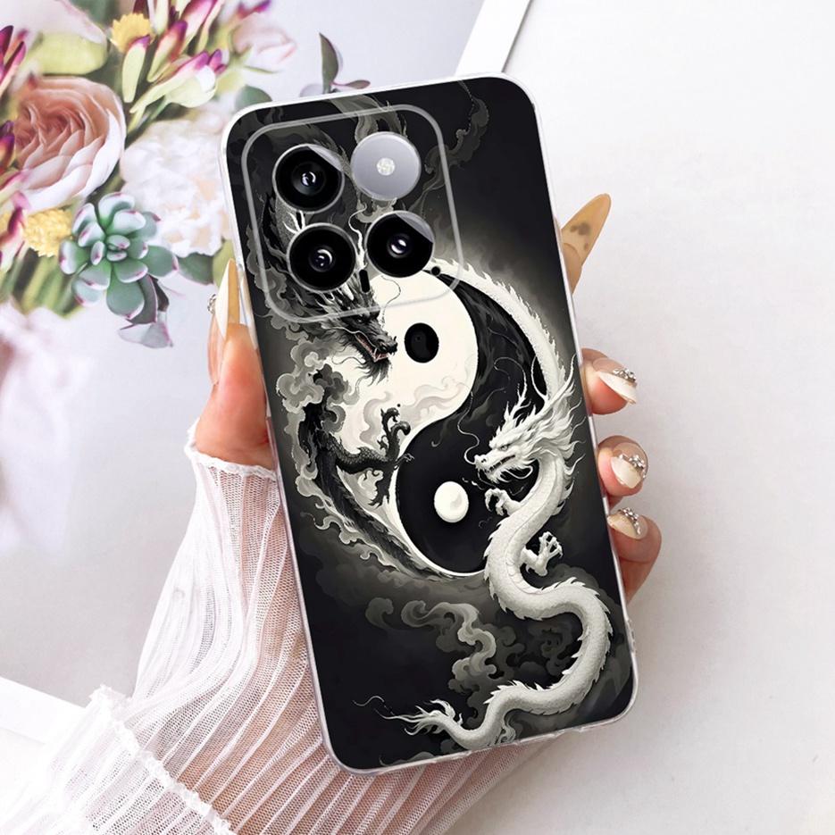 For Xiaomi Mi 14 Pro Case Cute Lion Fashion Painted Cover Soft Silicone Slim Phone Case For Xiaomi 14 Pro Mi14 Pro Fundas Bumper
