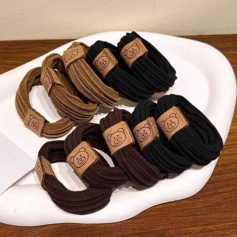 5/10pcs/set Bear Thick Stripe Simple High Elastic Hair Bands For Women Girls Hair Tie Scrunchie Rubber Bands Hair Accessories