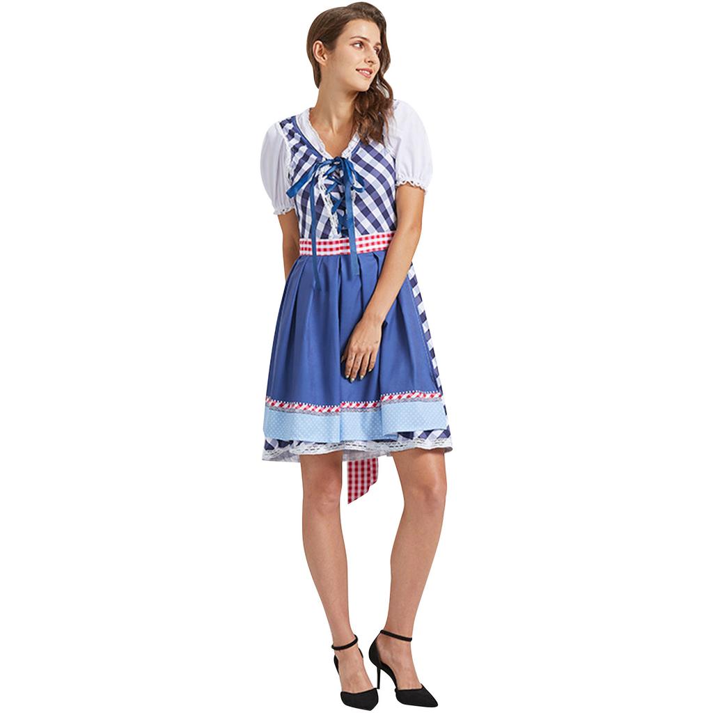 Women's Casual Beer Dress Short Sleeve Drop Shoulder Dress Bavarian Women's Clothing