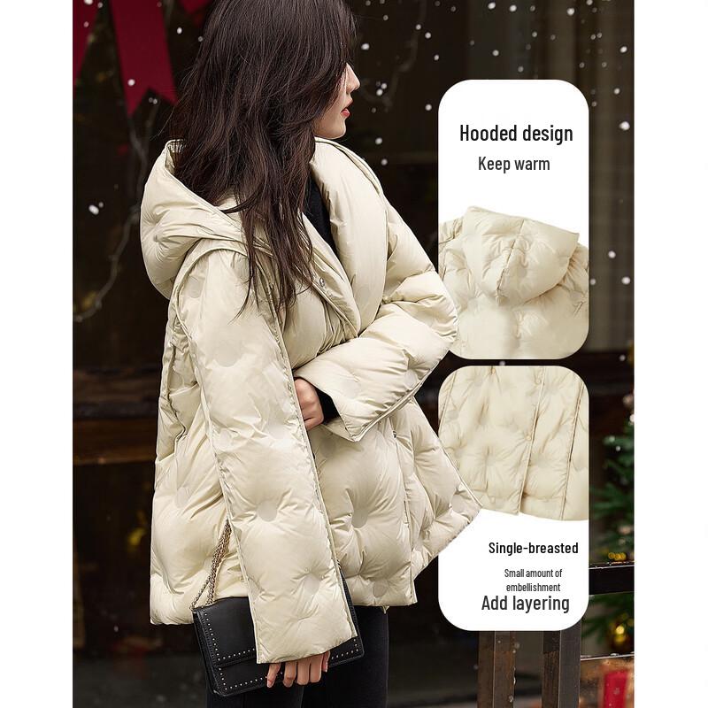 Demana Winter Snow Women's Hooded 90% Duck Down Short Jacket