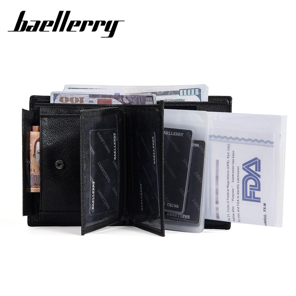 Men's Medium-Length hasp Wallet with Coin Pocket Multi-Function Billfold Card Holder