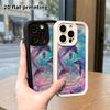 Phone Case: 2D Flat Design Suitable for iPhone 18, 17, 16, 15, 14, 13 Pro Stepped Protective Case, Dreamy Rainbow Dolphin, Christmas and Halloween Gif