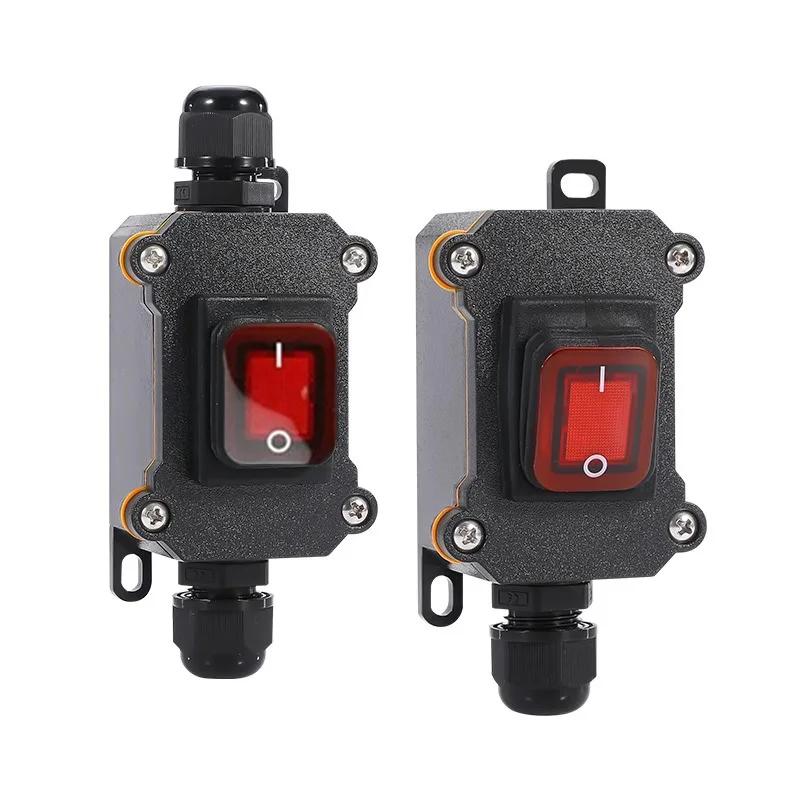 Inline napájecí kabel 110V-220V 12V-24V Námořní kolébkový spínač Zapnuto Vypnuto Vodotěsná propojovací skříňka IP67 20A Vysokoproudý konektor Venkovní