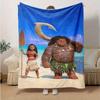 1pc, Moana & Maui Hawaiian Print Blanket Home Decor, Couch Throw, Outdoor Blanket, Gift, Coverlet Suitable for Bedroom