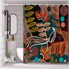 Tropical Plant Bathing Curtain  Bathroom Shower Curtain Waterproof With 12 Hooks Home Deco