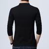 Men's New Fashion Standing Collar Men's Long Sleeve T-shirt  Blouse Top