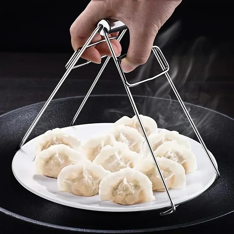 Stainless Steel Hot Dish Lifter Household Anti-scalding Bowl Splint Pot Clip Kitchen Utensil Rack Kitchen Tools