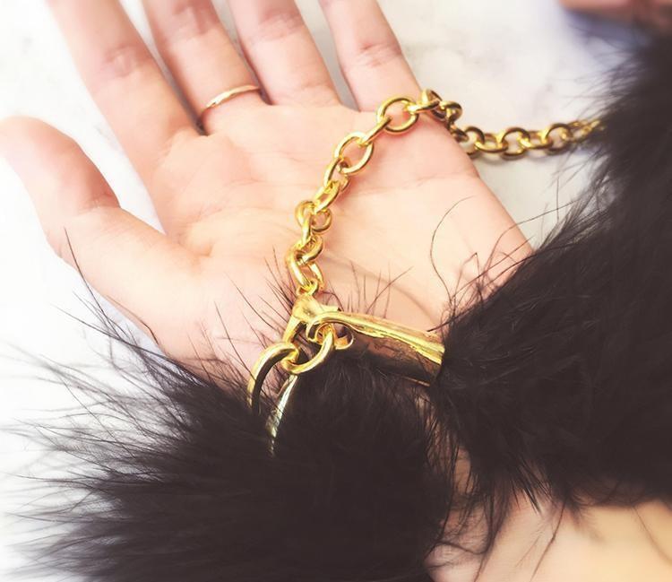 Fuzzy Black Cuffs  Restraints Cuffs & Shackles