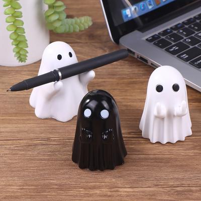 Lovely Ghost Pen Holder - Cute Cartoon Desktop Ornament, Creative Figurine for Halloween Decoration & Gifts