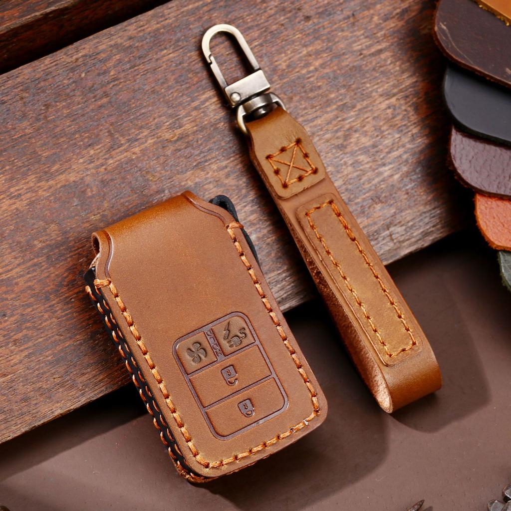 Car Key Cover Is Suitable for Honda Key Cover Civic Accord Handmade Leather Key Cover