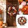 Black Leaf Pumpkin Wreath Door Hanger for Thanksgiving Home Decor