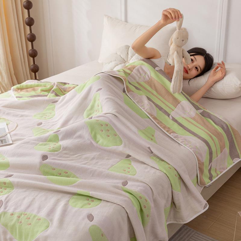 Class A Cotton Six-layer Gauze Throw Blanket Machine Washable Towel Quilt Summer Air Conditioning Cool Quilt Soft Breathable Sofa Cover Blanket Home