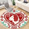 1pc Heart Dog Office Round Area Rug,  Mat Suitable For Office, Under Office Chairs Bedroom Living Room Home Decor, Room Deco
