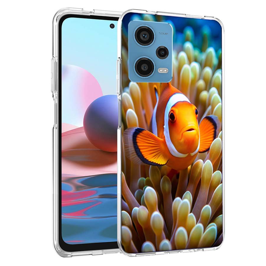 

Чехол для телефона с рыбой-клоуном и морской анемоной для Redmi Note 13 12 14 15 Pro Plus 13R 11 11T 11E 11S 10 Pro 10S 9 9S, прозрачный чехол из ТПУ Note 13 Pro Plus
