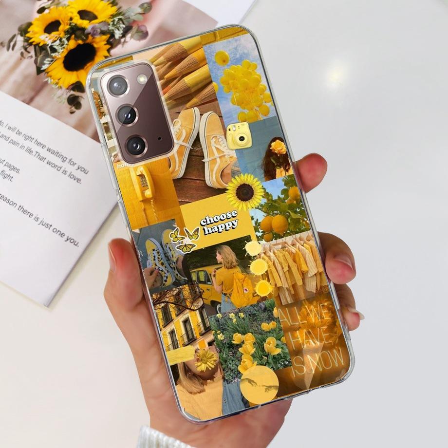 Für Samsung Galaxy Note 20 Ultra Hülle Weiches Silikon Klare Rückseite Kameraschutz Samsung Note20 5G TPU Hülle Bemalte Capa