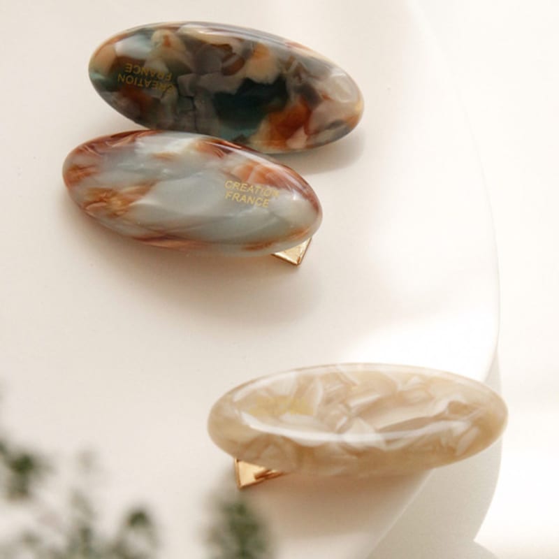 

J.Lauren French Pebble Mini Hair Pin H01237 Marble Green