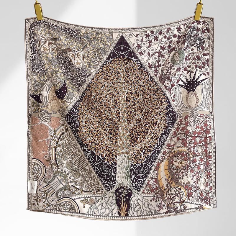 Double-Sided Silk Wool Square Scarf