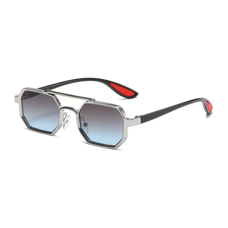 New Fashionable Metal Frame Sunglasses UV400 Protection Large Frame Street Photography Outdoor Shades Glasses