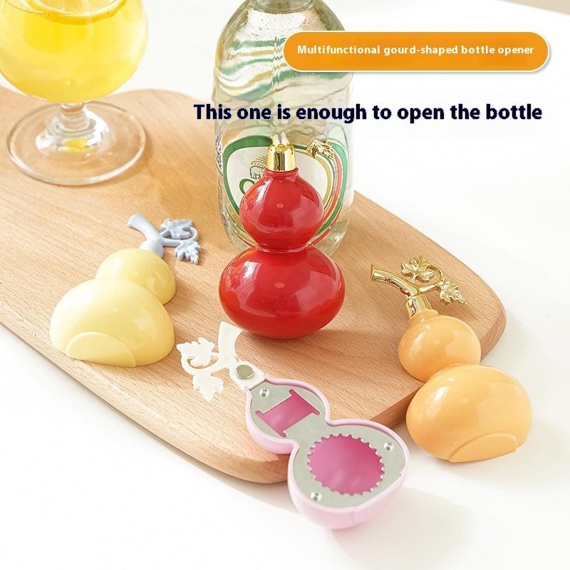 1 Pcs Creative 2 In 1 Gourd Bottle Opener Magnetic Cartoon Water Bottle Opener Rust-Proof Fridge Magnets Bar