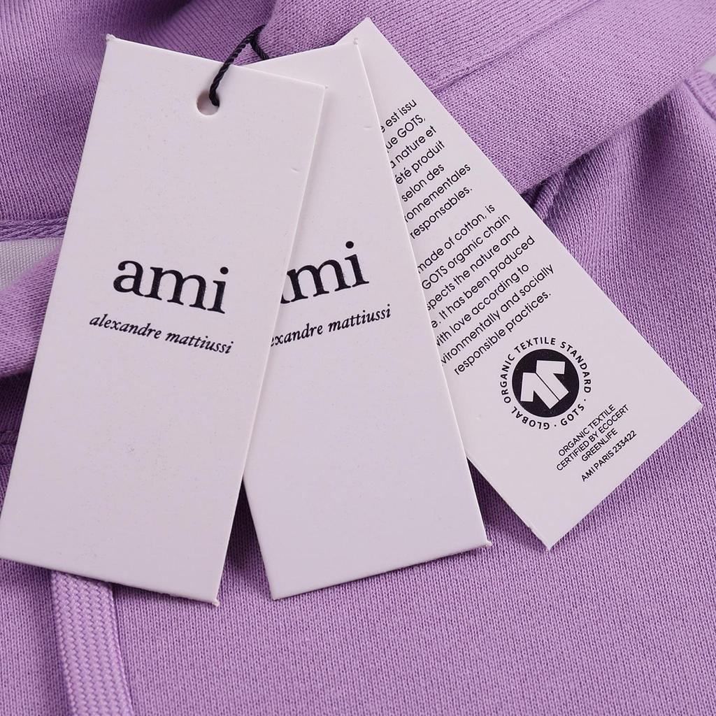 307 AMI 2025 Høst og Vinter Ny Brodert Bomullsgenser av Høy Kvalitet med Hette, Hettegenser, Herre Pullover