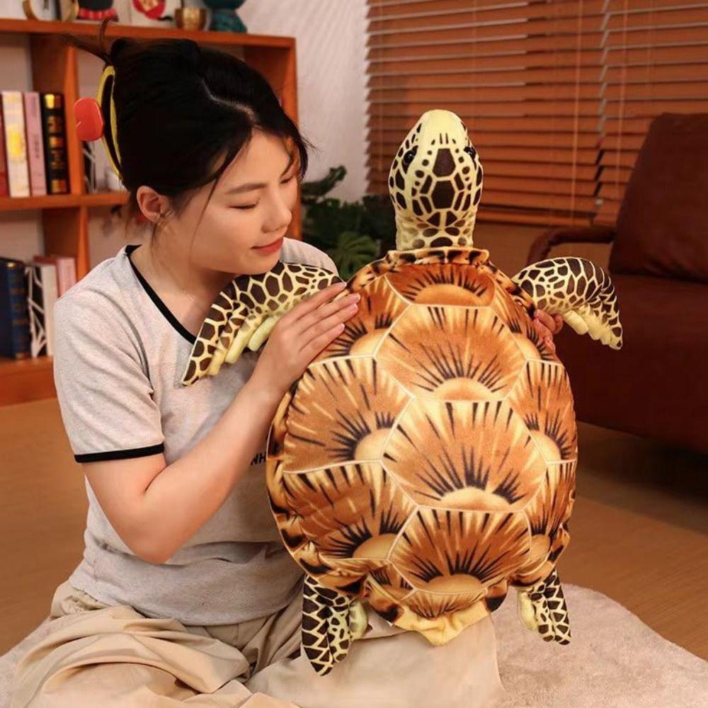 Soft Material Simulated Turtle Hug Pillow Cute Design Prone Cartoon Animals Office Decor