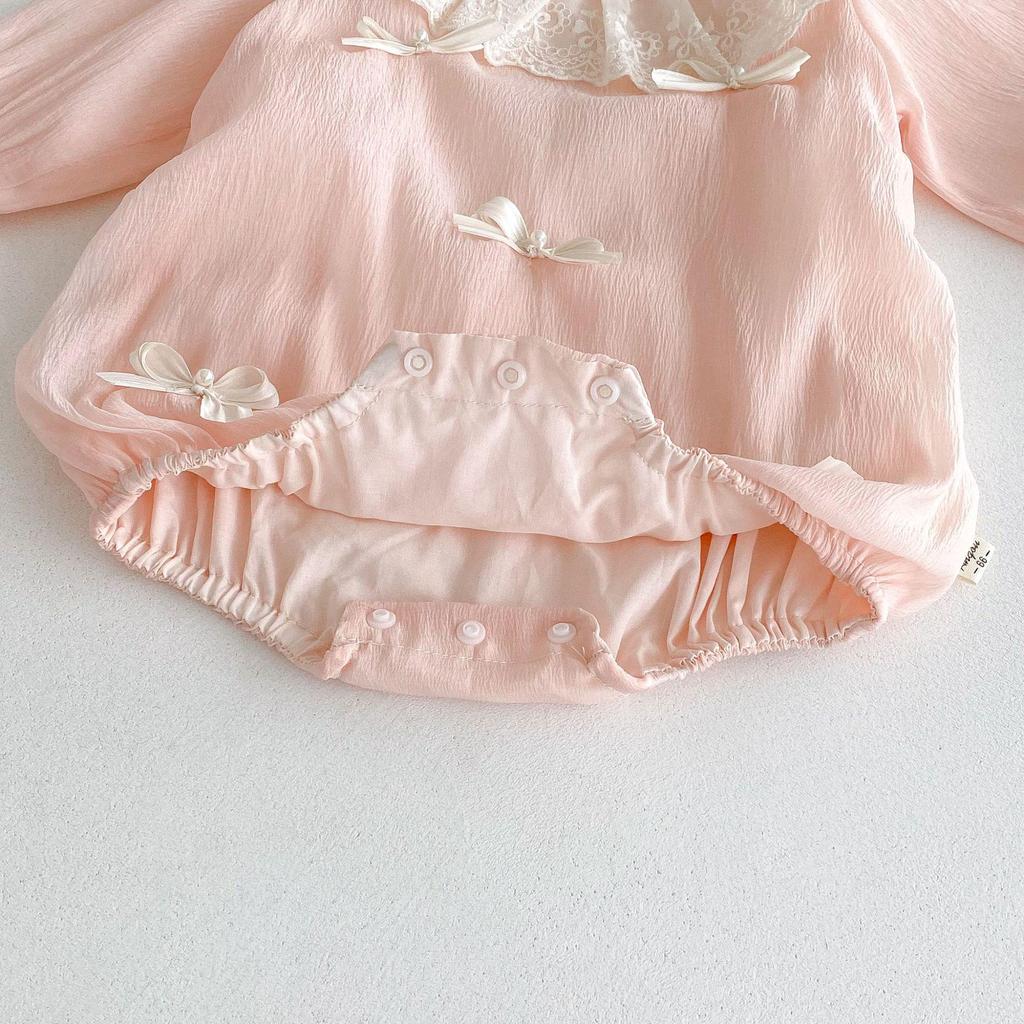 Sweet Princess Romper - Newborn Baby Girl Autumn Outfit for 100 Days to 1 Year