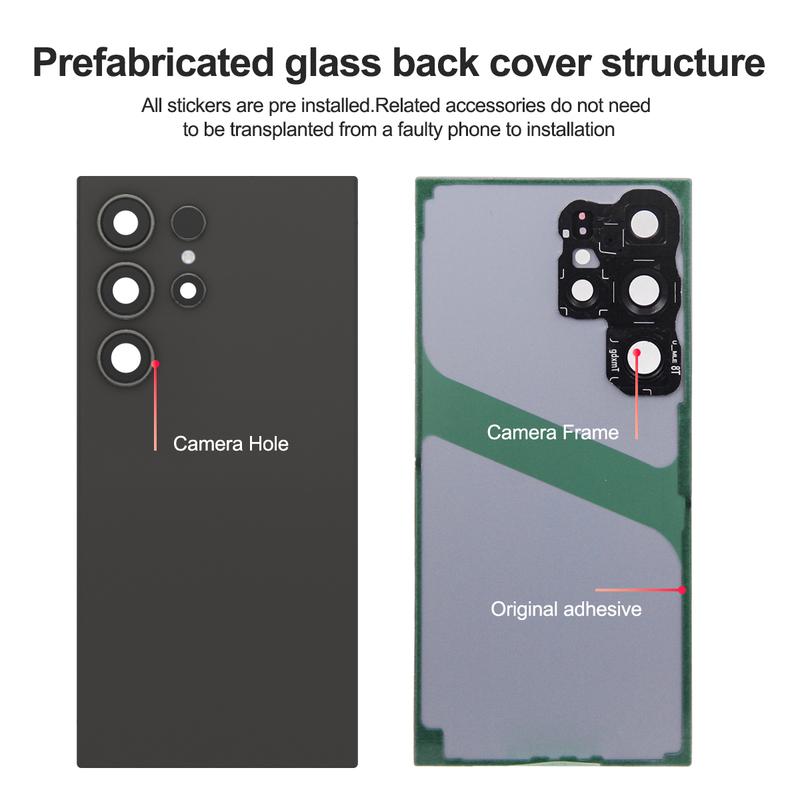 Back Housing Battery Cover For Samsung Galaxy S24 Ultra S928B S928U S928W Back Rear Lid Glass Replacement with Camera Lens