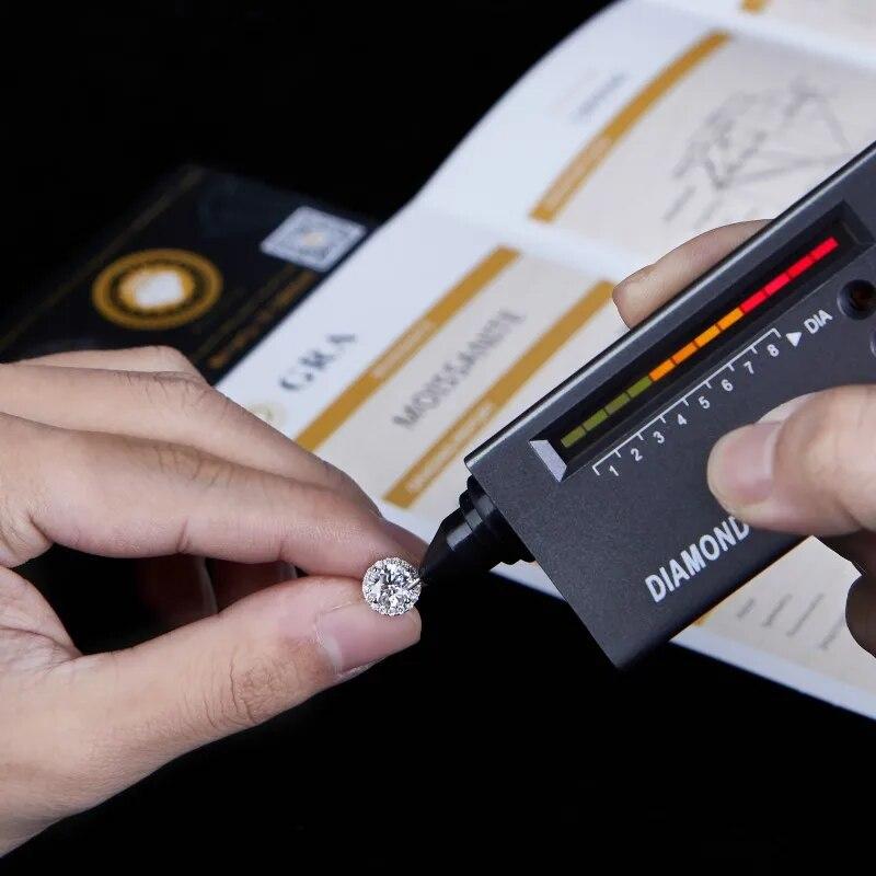 Round Cut 1.0CT Certified Moissanite Earrings for Women 925 Silver D Color Moissanite Ear Studs Party Fine Jewelry