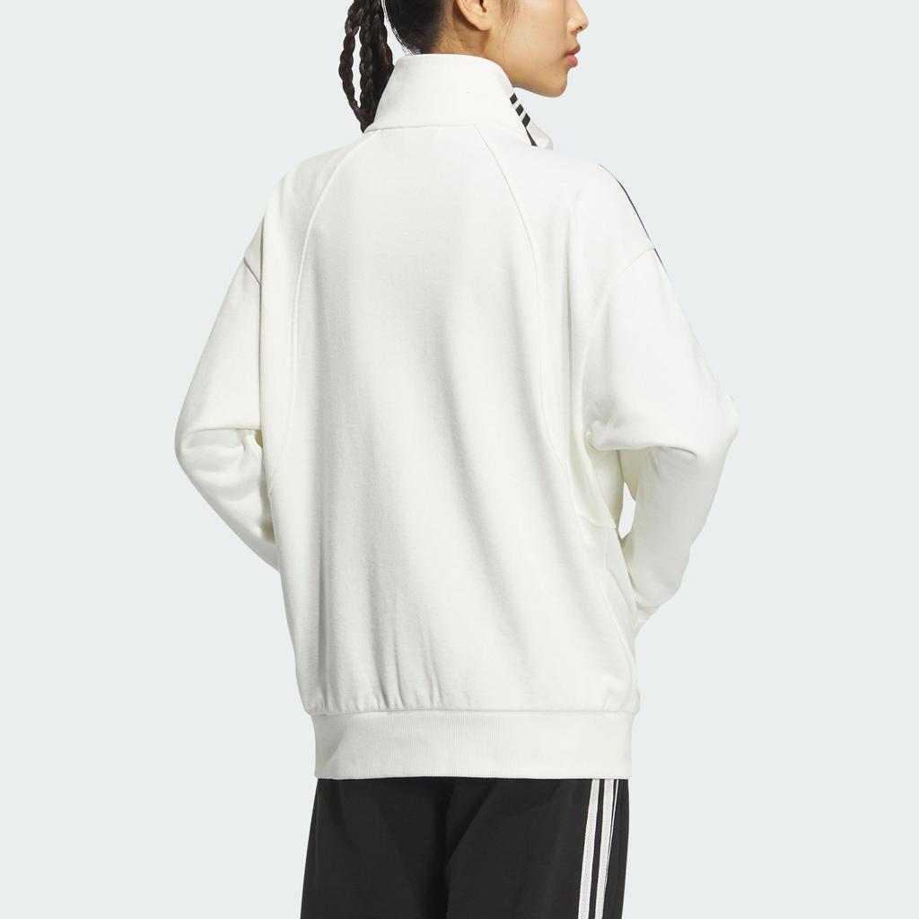 Adidas FW24 Knit Jacket 3-Stripes Retro Sports Casual Stand Collar Long Sleeve Jacket Women Jacket White JN0760