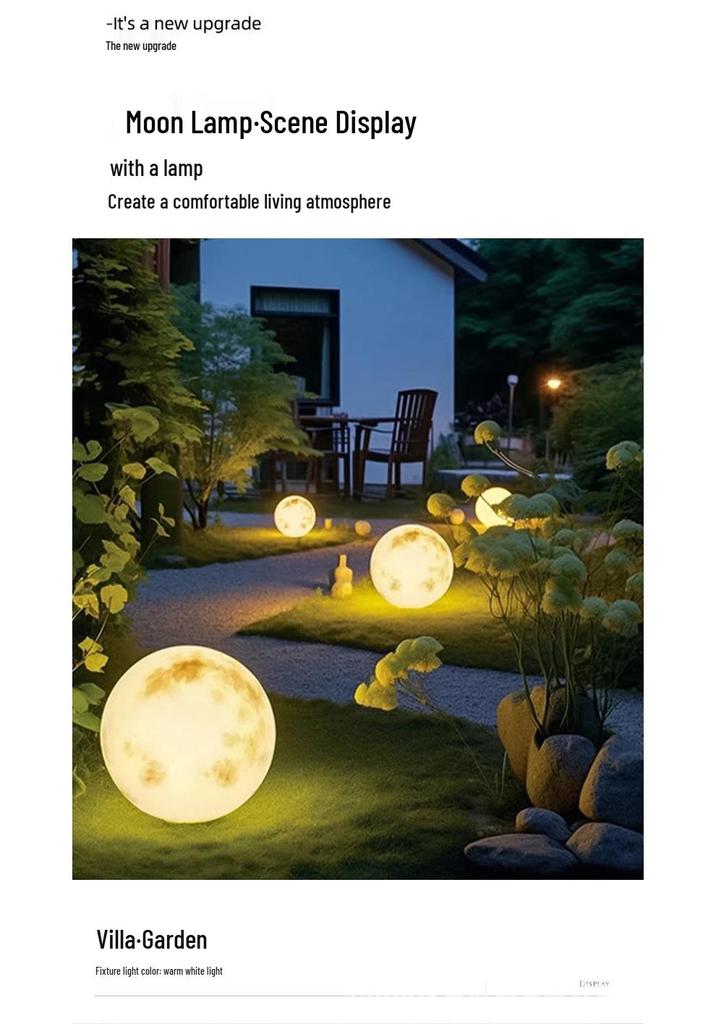 Solar-Powered Outdoor Moon Lamp: Waterproof Atmosphere Light for Gardens, Villas, and Terraces