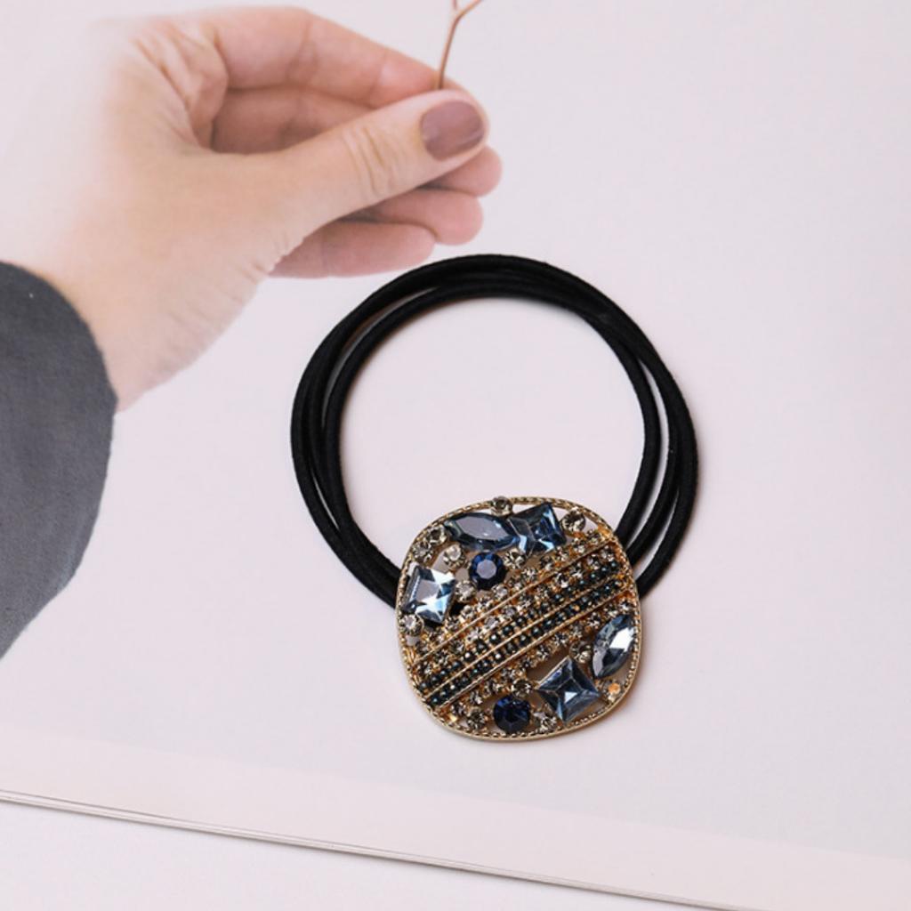 Mode Kristall Strass Haar Seil Frauen Krawatte Haar Gummiband Pferdeschwanz Haar Ring Einfache Retro Haar Krawatte Haar Zubehör