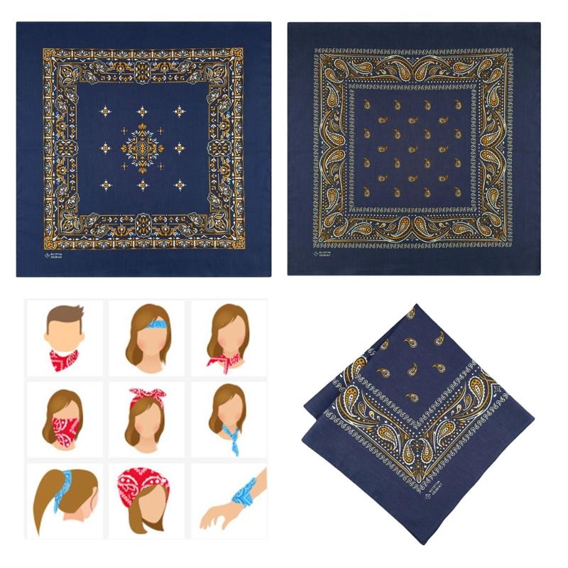 55x55cm Print Bandana Western Pattern Bandanas Fashion Neck Scarf Street Dance Headscarf Head Wrap Hiphop Head Covering