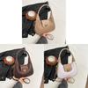 Pu Small Crescent Bag With Woven Texture For Daily Use