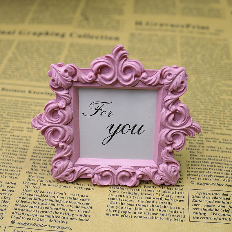 

WTEMPO 1 шт. Новая барочная маленькая фоторамка, Винтажный фестиваль, Вечеринка, Свадьба и другие маленькие подарки, Домашнее украшение Декорация мини-фоторамки 1pc розовый