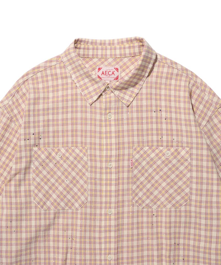 AECA Painted Check Shirt-Pink