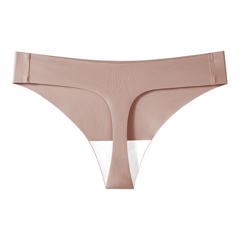 String en soie glacée sans coutures pour femme: Culottes de Yoga Fitness Invisibles pour l'Été