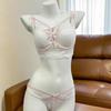 Teen Sexy Pure Lust Lace Small Chest Underwear Bra Show Big Cross Soft Steel Ring Bra Cover Set Gather