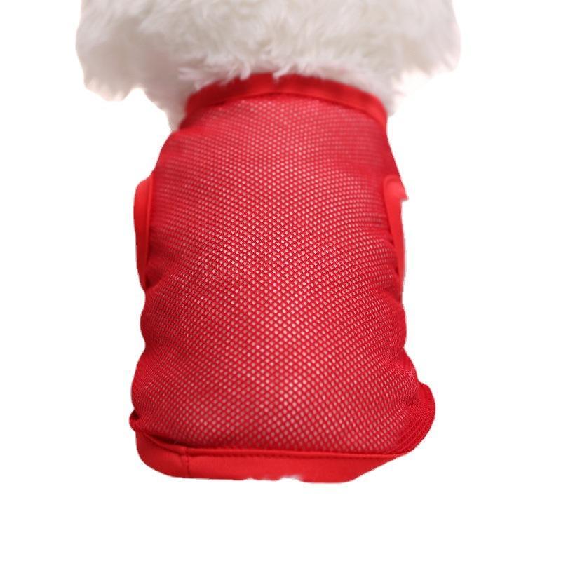 Pet Clothing with Large Mesh Breathable Spring/summer Vest Solid Color Cat and Dog Clothing Suitable for Indoor and Outdoor Use