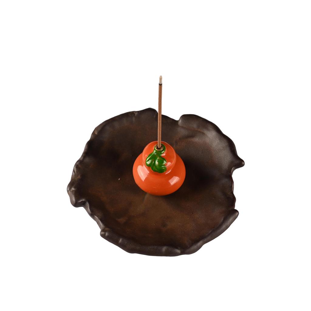 Ceramic Gourd Incense Holder for Tea Ceremony and Home Use