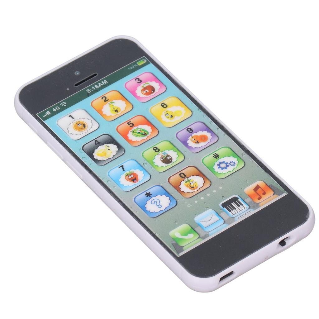 Phone Learning Machine Rechargeable Early Educational Simulation USB Learning Play Cell Phone Black