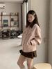 Pink Korean Style Cardigan - Early Autumn Workwear Jacket