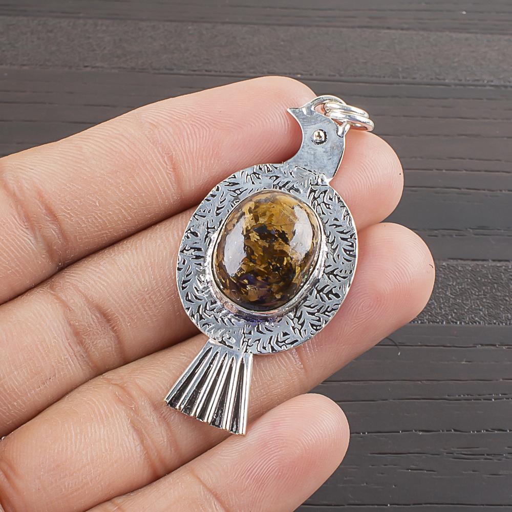 Natural Bronzite Gemstone 925 Sterling Silver Jewelry Designer Pendant 2.08  AJP-2139