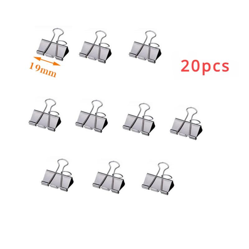 5-30pcs Binder Clips File Metal Paper Clips Silvery Paper Clip Clamp 15/19/32/40/50mm Stationery Clip Office School Supplies