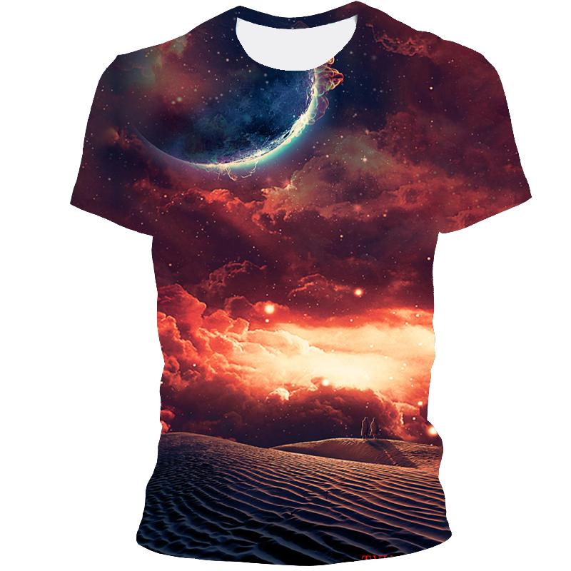 Trička s grafikou Vast Starry Sky Universe Pro muže Letní móda Tričko se vzorem 3D Vesmír Planeta Osobnost Trička v cool stylu