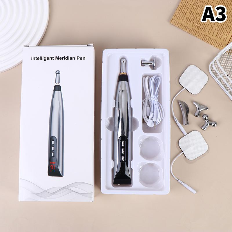 Electric Laser Acupuncture Pen Point Massage Meridian With Electrode Pad Electronic Body Head Back Neck Leg Massage Pen