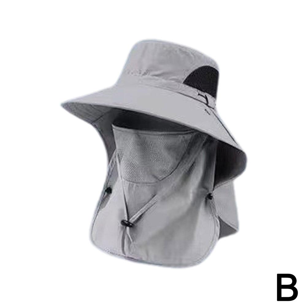 Sunshade Hat Big Eave Hat Mask Fishing Hat Outdoor Work Climbing Hiking Caps Sun Protection Detachable Sun Hat Sports Caps