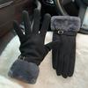 Soft Suede Gloves Windproof Women Winter Gloves Fashion Cycling Mittens  Outdoor